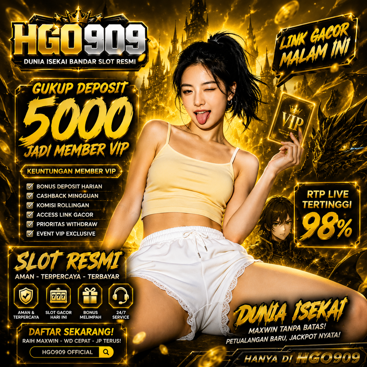 HGO909: Dunia Isekai Bandar Slot Resmi Dan Link Gacor Malan Ini Cukup Deposit 5000 Jadi Member VIP by SapuJujur